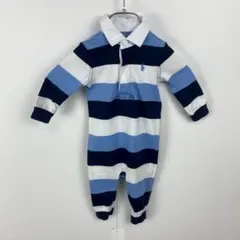 訳あり RALPH LAUREN ラルフローレン ロンパース ボーダー柄 70