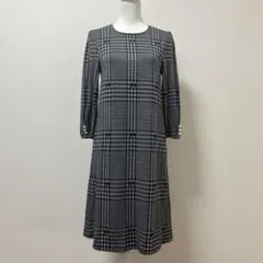 日本製　ギャラリービスコンティ　チェック　グレー　ワンピース　春　上品　清楚