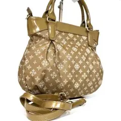 美品　ラシット　エナメル　レザー　ナイロン　2WAY トートバッグ