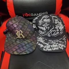 派手系キャップ 2個セット ロゴ刺繍 キラキラ デザインキャップ