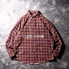 90’s CLUB ROOM ネルシャツ チェック　コーデュロイ　コットン