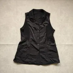 切替 ベスト ウエストマーク 美シルエット ノースリーブジャケット カジュアル