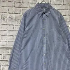 ブルックスブラザーズ長袖シャツ！ストライプ　ブルーM 0304