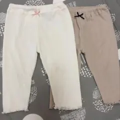 ホワイト ベージュ パンツ 2点セット