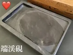 清時代 緑紋石長方硯 【旧家蔵出し】 文房書道具 中国古硯 骨董品(E 