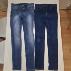 スキニーデニム 2本セット ライトブルーと ダークブルー
