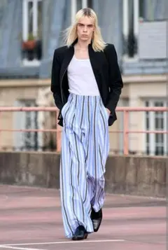 DRIES VAN NOTEN ストライプ ワイドパンツ