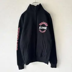 【デッドストック】 Champion ハーフジップスウェット　カレッジロゴ　S