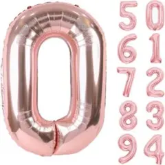 バルーン アルミ風船 シルバー 数字0 ナンバー 40インチ　90cm