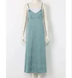 SNIDEL サテンジャガードキャミワンピース ロングワンピース　グリーン　花柄