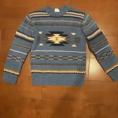 BREEZE ブリーズ オルテガ柄セーター 青 130〜140cm 美品 キッズ