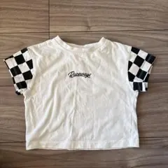 キッズ Tシャツ チェッカーフラッグ柄