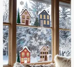 クリスマス シール 窓用ステッカー ウォールステッカー 剥がせる お家 雪の結晶