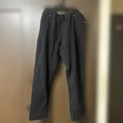 ブラック ストレートデニム ゴムウエストのサムネイル