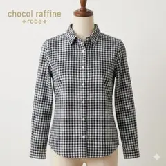 chocol raffine robe ギンガムチェック長袖シャツ M 綿100
