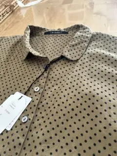 新品未使用　fu-dueka:: 水玉　シャツブラウス　フリーサイズ