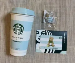 ジェラートピケ　リユーザブルカップ　未削りカード　ベアリスタキャップ　スタバ