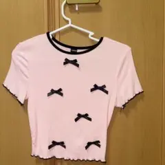 SHEINリボン半袖ピンク