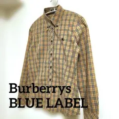 【美品】バーバリーブルーレーベル ノバチェック 長袖シャツ ホース刺繍 38のサムネイル
