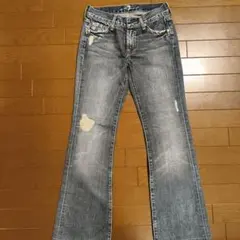 7 For All Mankind ストレートデニム ダメージ加工