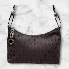 希少✨BVLGARI ワンショルダーバック ロゴマニア サークルロゴ ブラウン