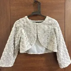 キッズ キャサリンコテージ プードルファーボレロ M シルバー 演奏会 結婚式