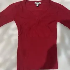 Vネック ニット レッド