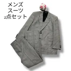 メンズ　カジュアルスーツ　ウール　上下セット　グレー　フリーサイズ　パンツ