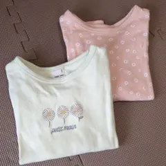 状態良好＊プティマイン　プティプラ　長袖Tシャツ　花柄　110　2枚セット