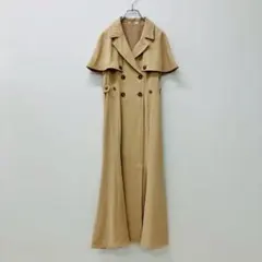 【a0523】スナイデル ケーブルカラートレンチワンピース ベージュS