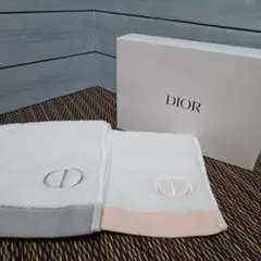 【新品未使用】Dior ディオール ハンドタオル 2枚セット ノベルティ 巾着付