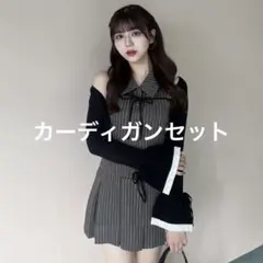 OLIVE des OLIVE ノースリーブシャツミニワンピース　カーディガン付