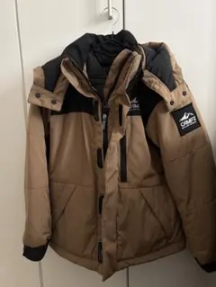 【訳あり美品】CAMP7 ダウンコート 130サイズ ベージュ/ブラック