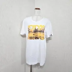 アディダス　ロゴプリント　半袖Tシャツ　ホワイト（M）