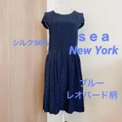 Sea New York レオパード柄 フリル パフスリーブ ロングワンピース レースレディース Lace Ladies フリル ギャザー パフスリーブ
