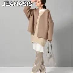 JEANASIS】 ショートビーバーウールミドルコート ブラウン - メルカリ