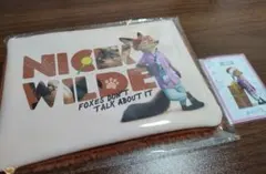 ズートピア　ニックもこもこポーチ　キャラクターカード２枚セット