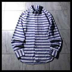 ギットマンブラザーズ vintage シャツ ボーダー 長袖 白青 USA製