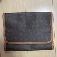 ブラウン 折りたたみ クラッチバッグ