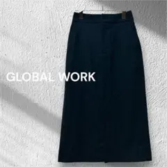 グローバルワーク ロングスカート タイトスカート M オフィス 無地 シンプル
