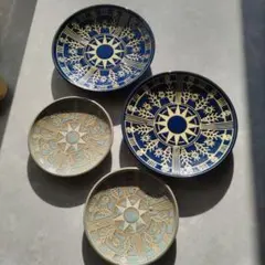 美濃焼　プレートセット　ブルー　水色