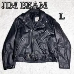 90s JIM BEAM 本革 ダブルライダース ジャケット L ヴィンテージ