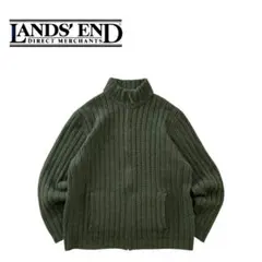 【美品】LAND'SENDランズエンド 香港製 90s ドライバーズニット KH