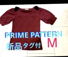 新品 タグ付 プライムパターン 半袖 カットソー M 肩山の可愛い黒リボンのサムネイル