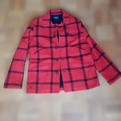 Polo Jeans Co. レッド・ブラックチェック ピーコート 160