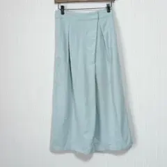 1495 ノーリーズ ラップ風ガウチョパンツ 水色 36 カートパンツ ワイド
