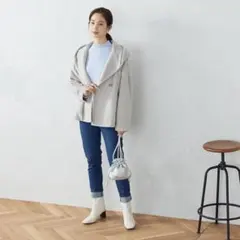 COMME CA ISM フード付きジャケット グレー