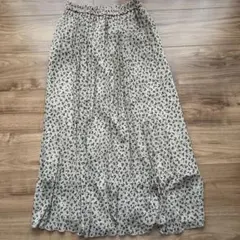 Mサイズ プリーツロングスカート レオパード柄　レディース　GU