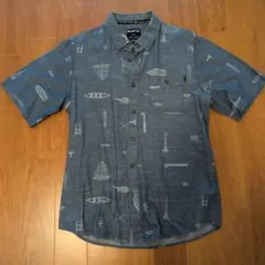KAVU 半袖シャツ ボート柄 ブルー Sサイズのサムネイル