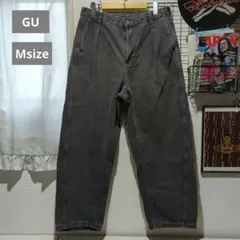 GU ジーユー タックバレルレッグデニムパンツ Мsize
